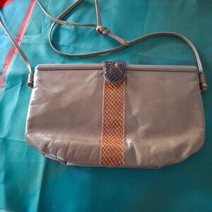 Cappagallo Genuine Leather Vintage Crissbody Purse Taupe